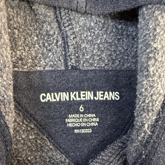 Calvin Klein Jeans - Kids Dark Blue Hoodie with Neon Accents - Picture 3 of 3